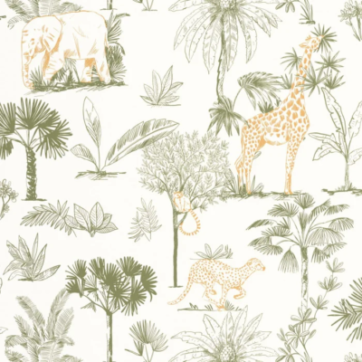 Papel pintado Les Mini Mondes - Savane Verde
