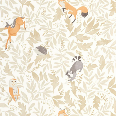 Papel pintado Les Mini Mondes - Bosque Beige