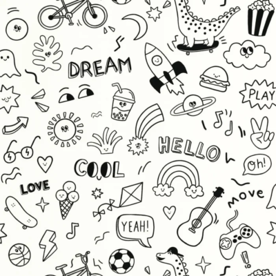 Papel pintado Les Mini Mondes - Dibujos (Se puede colorear)