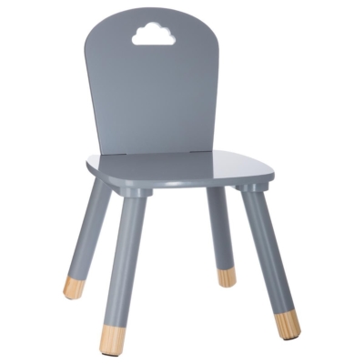Silla de madera infantil gris