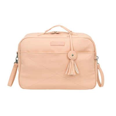 Bolso canastilla con cambiador Quilt rosa empolvado