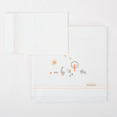 Juego de sábanas algodón para minicuna Granja