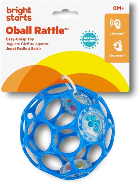 Oball pelota con sonajero azul - Imagen 4