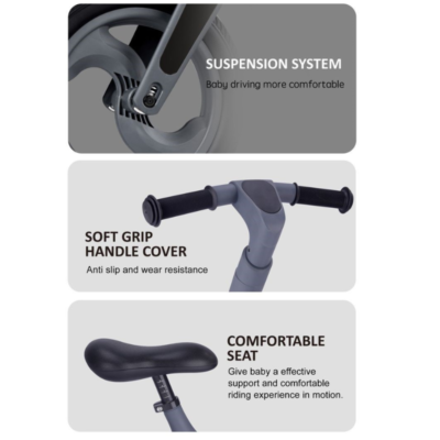 Bicicleta plegable de equilibrio Manu gris - Imagen 6