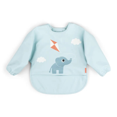 Babero con bolsillo y mangas Playground blue