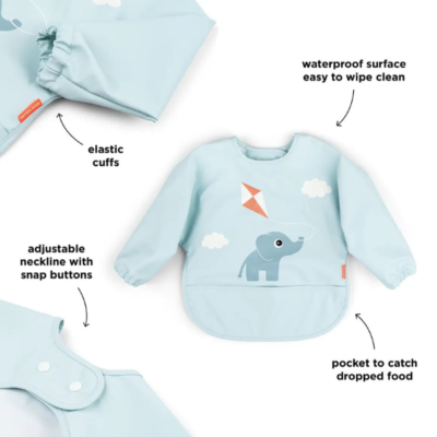 Babero con bolsillo y mangas Playground blue - Imagen 3