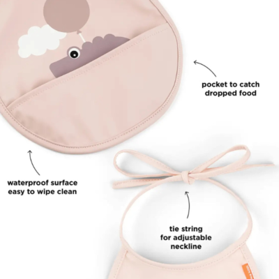 Pack de dos baberos con bosillo Tiny Happy Clouds powder - Imagen 2