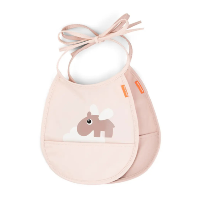 Pack de dos baberos con bosillo Tiny Happy Clouds powder - Imagen 4