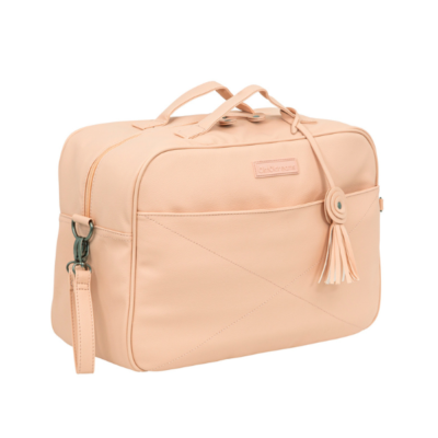 Bolso canastilla con cambiador Quilt rosa empolvado - Imagen 3