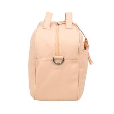 Bolso canastilla con cambiador Quilt rosa empolvado - Imagen 5