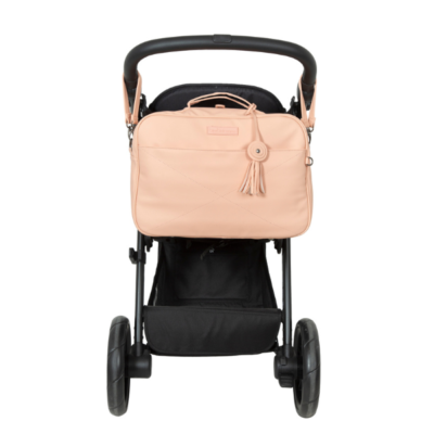 Bolso canastilla con cambiador Quilt rosa empolvado - Imagen 2