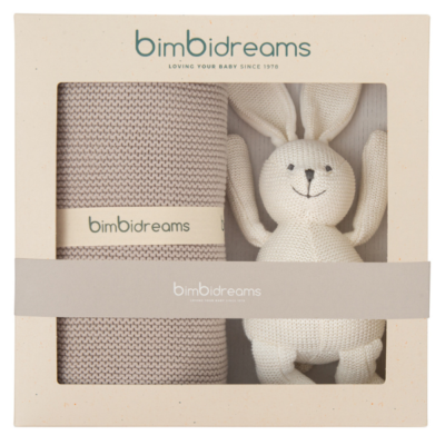 Caja regalo con manta y peluche tricot topo - Imagen 2