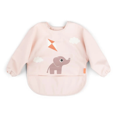 Babero con bolsillo y mangas Playground powder