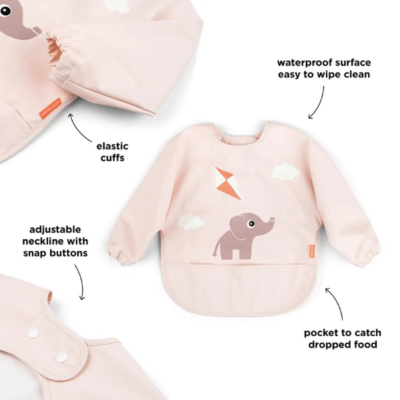 Babero con bolsillo y mangas Playground powder - Imagen 3