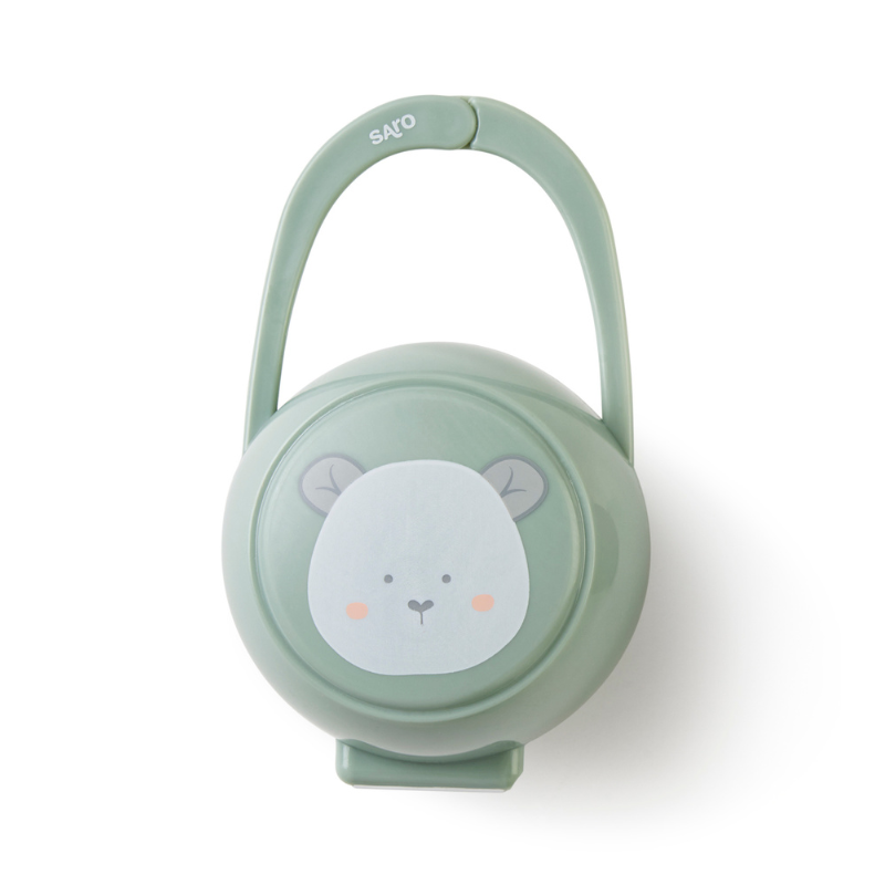 Porta chupetes para bebe Saro (3) Cajita para 2 chupetes Bear Hunter - Imagen 1