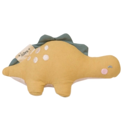 Peluche con sonajero "Wild Dinos" mostaza