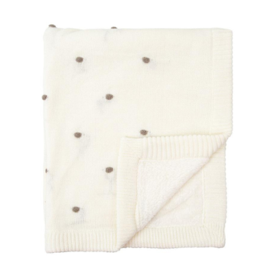 Manta Tricot dots blanco