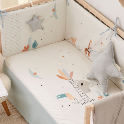 Colcha edredón+Protector para cuna Tucán