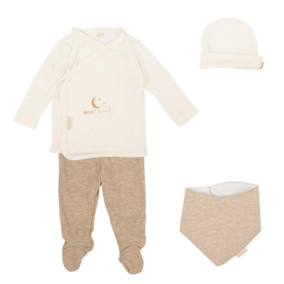 Set de nacimiento 4 piezas bambú blanco