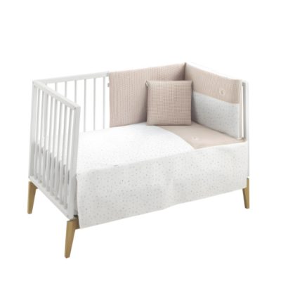 Colcha con protector para cuna de 60 Rabbit beige