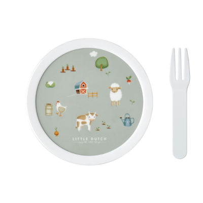 Cajita redonda para almuerzo Pequeña granja - Imagen 2