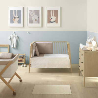 Colcha con protector para cuna de 60 Rabbit beige - Imagen 3