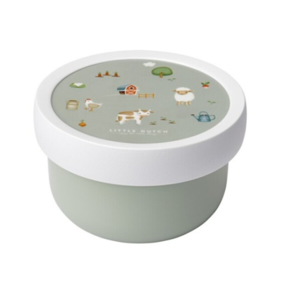 Cajita redonda para almuerzo Pequeña granja