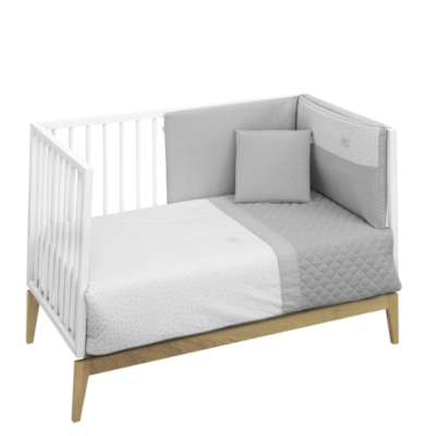 Funda nórdica con protector para cuna de 60 Fresco gris