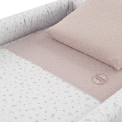 Moisés madera natural Plumeti rosa - Imagen 2