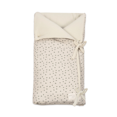 Saco 2 en 1 Arrullo-manta corazones Poppy musgo