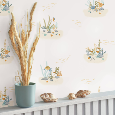 Papel pintado Érase una vez Coral Reef Vert aqua - Imagen 2