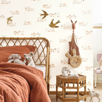 Papel pintado Érase una vez Walk in the Village Brique - Imagen 2