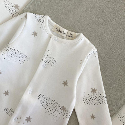 Mono con pies Starry night blanco 3 meses - Imagen 2