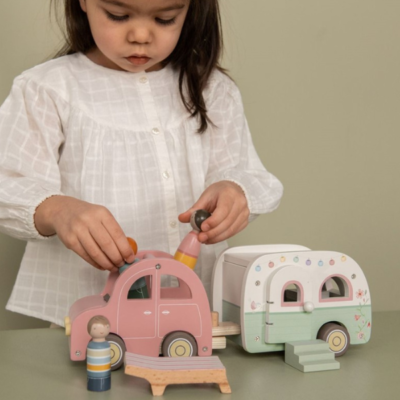 Set de coche y caravana de madera - Imagen 3