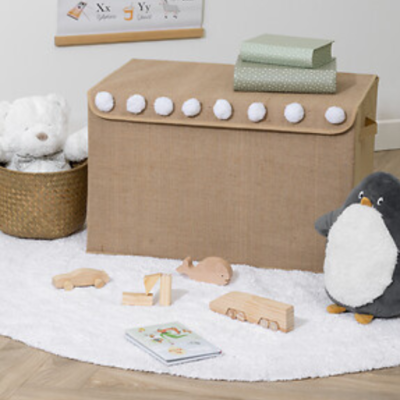 Arcón de yute con pompones - Imagen 2