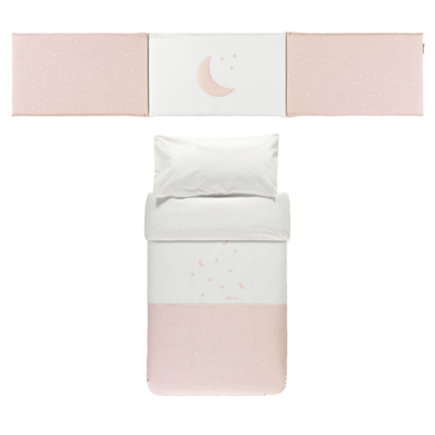 Funda nórdica+protector+relleno de 60x120cm Cosmos rosa - Imagen 3