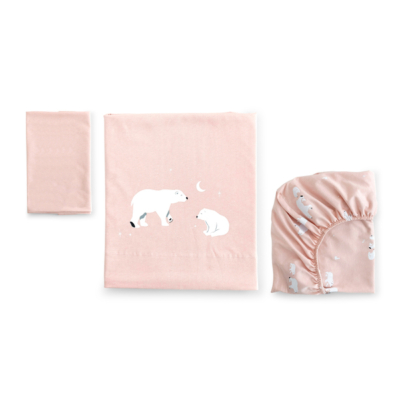 Juego de sábanas para cuna Polaris Rosa