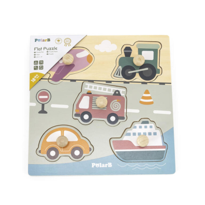 Puzzle de madera con pomos transportes - Imagen 4