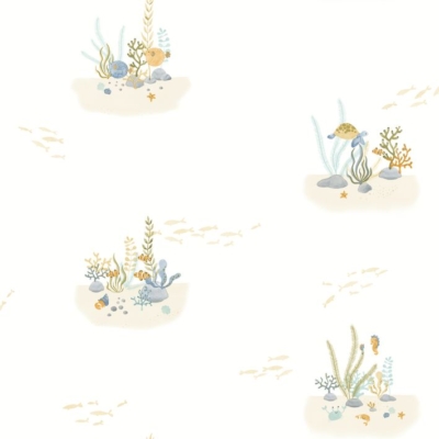 Papel pintado Érase una vez Coral Reef Vert aqua