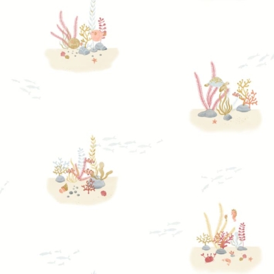 Papel pintado Érase una vez Coral Reef Rouge corail