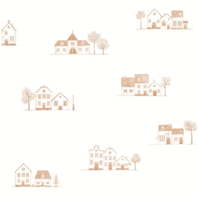 Papel pintado Érase una vez Walk in the Village Brique