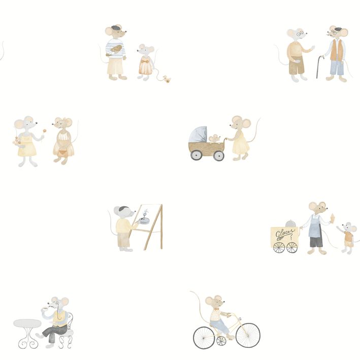 CASADECO_200871919 Papel pintado Érase una vez Neighbors Of The Village Naturel - Imagen 1