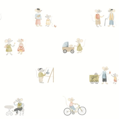 Papel pintado Érase una vez Neighbors Of The Village Multicolor