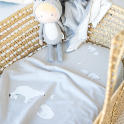 Juego de sábanas para minicuna Polaris Gris - Imagen 2