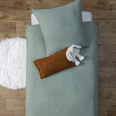 Funda nórdica infantil de cama + Cojín verde