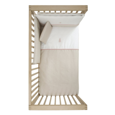 Funda nórdica con protector para cuna de 60 Lino rosa - Imagen 3