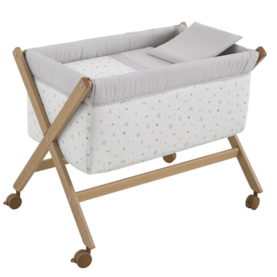 Minicuna madera natural Ardi gris