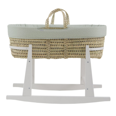 Moisés con patas madera blanco Ardi verde - Imagen 2