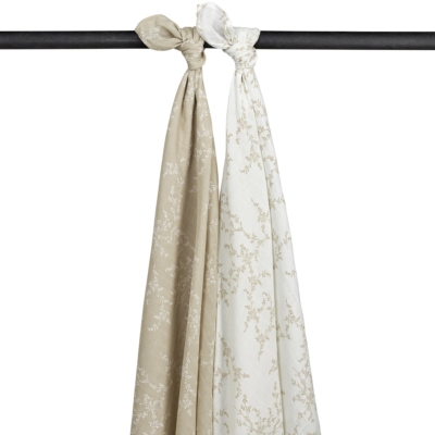 Pack de 2 muselinas 120x120cm Branches Sand