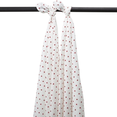 Pack de 3 muselinas 70x70cm Heart Red - Imagen 2